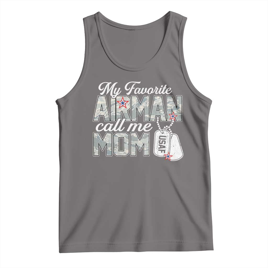 Proud Air Force Family Tank Top My Favorite Airman Calls Me Mom - Wonder Print Shop
