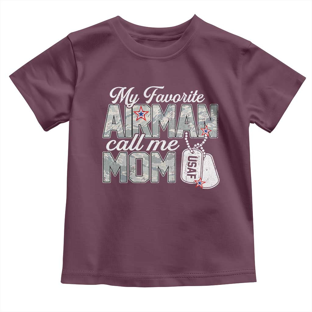 Proud Air Force Family Toddler T Shirt My Favorite Airman Calls Me Mom - Wonder Print Shop