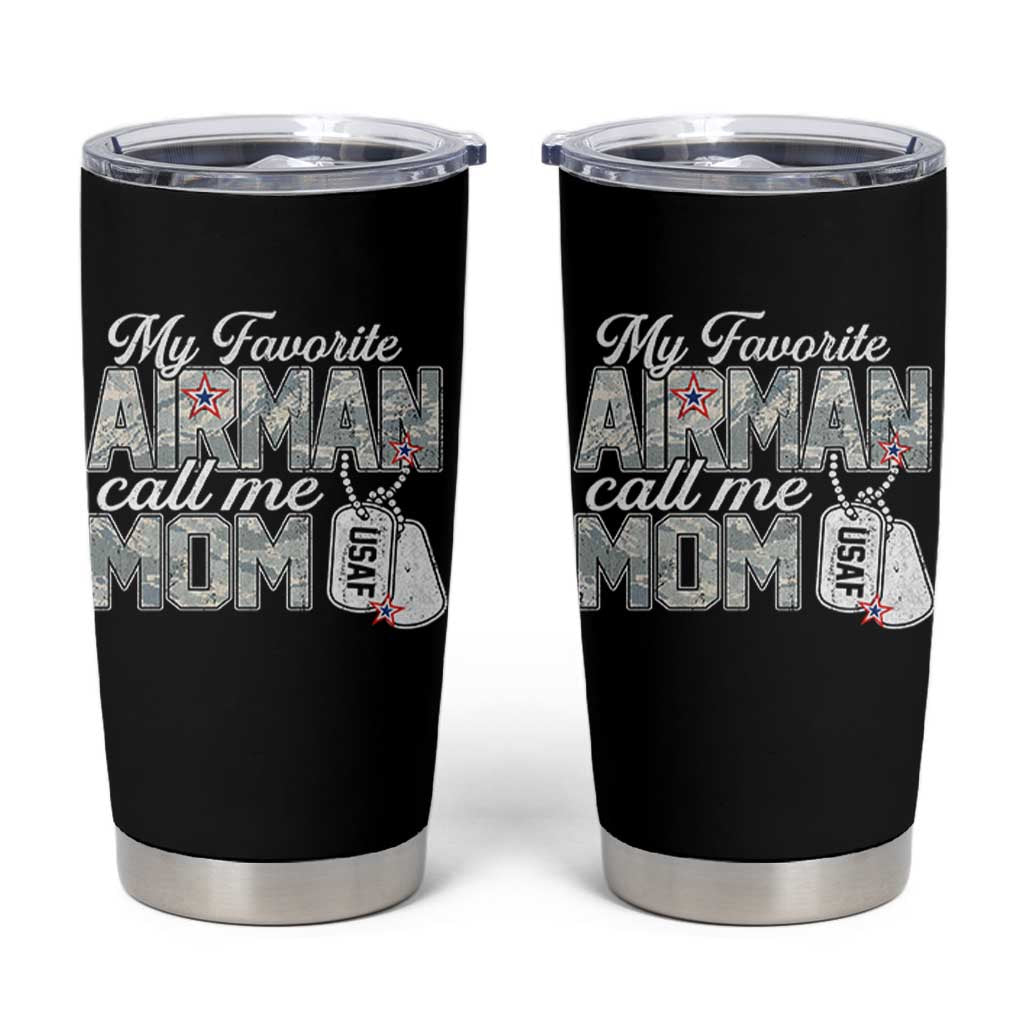 Proud Air Force Family Tumbler Cup My Favorite Airman Calls Me Mom - Wonder Print Shop