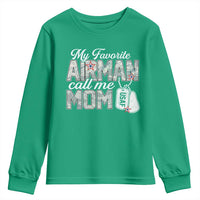 Proud Air Force Family Youth Sweatshirt My Favorite Airman Calls Me Mom - Wonder Print Shop