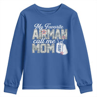 Proud Air Force Family Youth Sweatshirt My Favorite Airman Calls Me Mom - Wonder Print Shop