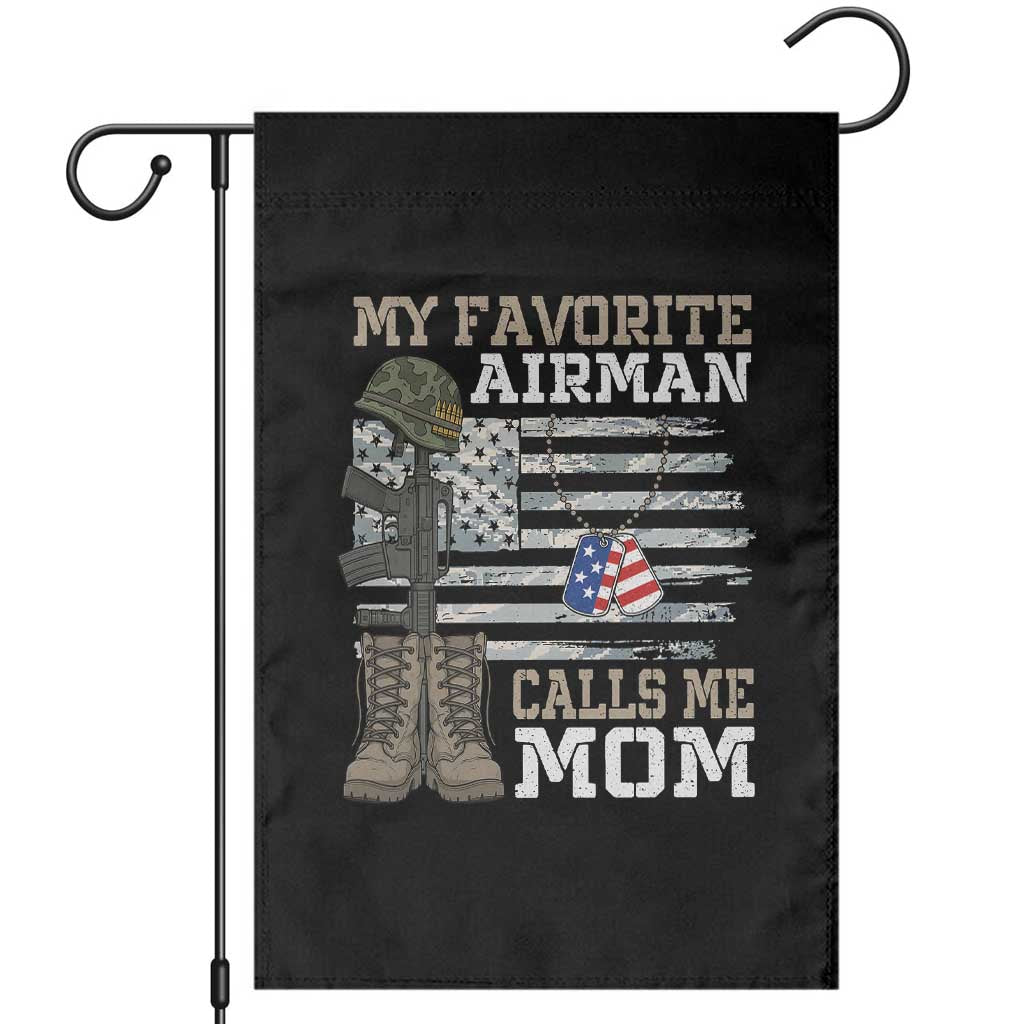 Proud Air Force Mom Garden Flag My Favorite Airman Military Family Camo US Flag - Wonder Print Shop