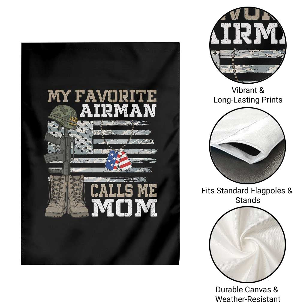 Proud Air Force Mom Garden Flag My Favorite Airman Military Family Camo US Flag - Wonder Print Shop