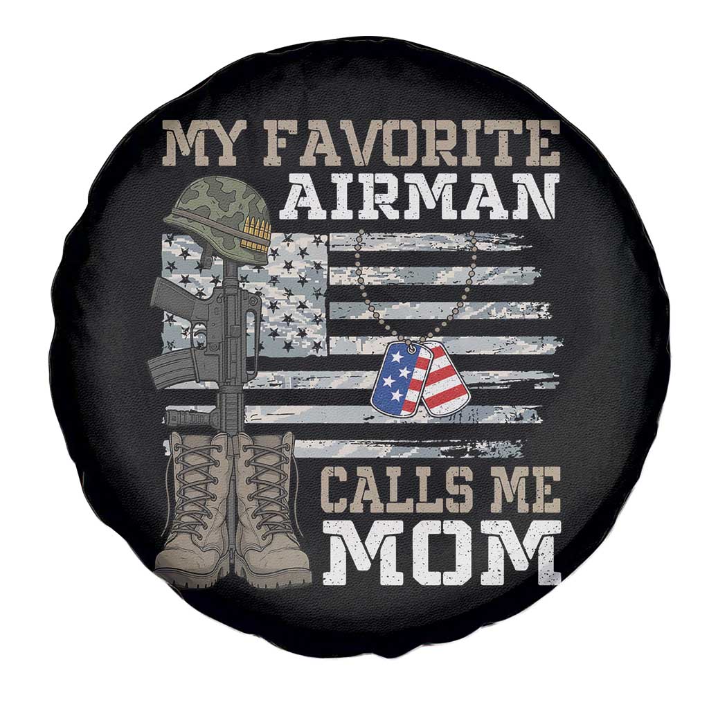 Proud Air Force Mom Spare Tire Cover My Favorite Airman Military Family Camo US Flag - Wonder Print Shop