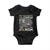 Proud Air Force Mom Baby Onesie My Favorite Airman Military Family Camo US Flag - Wonder Print Shop