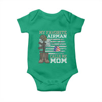 Proud Air Force Mom Baby Onesie My Favorite Airman Military Family Camo US Flag - Wonder Print Shop