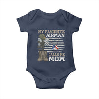 Proud Air Force Mom Baby Onesie My Favorite Airman Military Family Camo US Flag - Wonder Print Shop