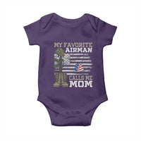 Proud Air Force Mom Baby Onesie My Favorite Airman Military Family Camo US Flag - Wonder Print Shop