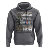 Proud Air Force Mom Hoodie My Favorite Airman Military Family Camo US Flag - Wonder Print Shop