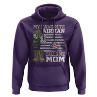 Proud Air Force Mom Hoodie My Favorite Airman Military Family Camo US Flag - Wonder Print Shop