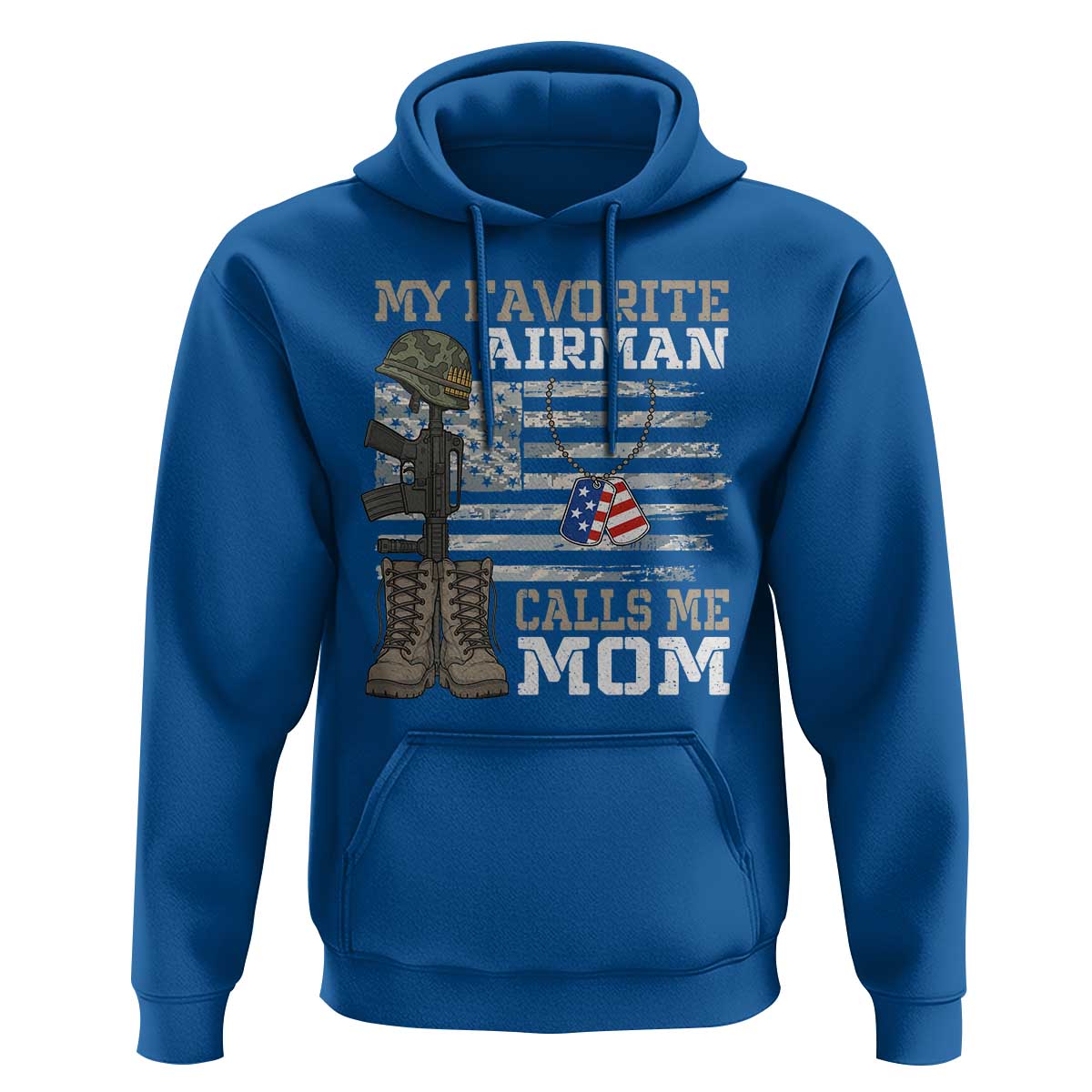 Proud Air Force Mom Hoodie My Favorite Airman Military Family Camo US Flag - Wonder Print Shop