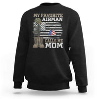Proud Air Force Mom Sweatshirt My Favorite Airman Military Family Camo US Flag - Wonder Print Shop