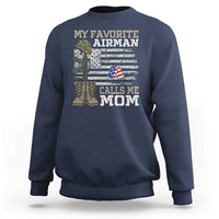 Proud Air Force Mom Sweatshirt My Favorite Airman Military Family Camo US Flag - Wonder Print Shop