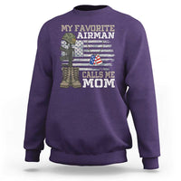 Proud Air Force Mom Sweatshirt My Favorite Airman Military Family Camo US Flag - Wonder Print Shop