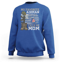 Proud Air Force Mom Sweatshirt My Favorite Airman Military Family Camo US Flag - Wonder Print Shop