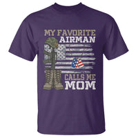 Proud Air Force Mom T Shirt My Favorite Airman Military Family Camo US Flag - Wonder Print Shop