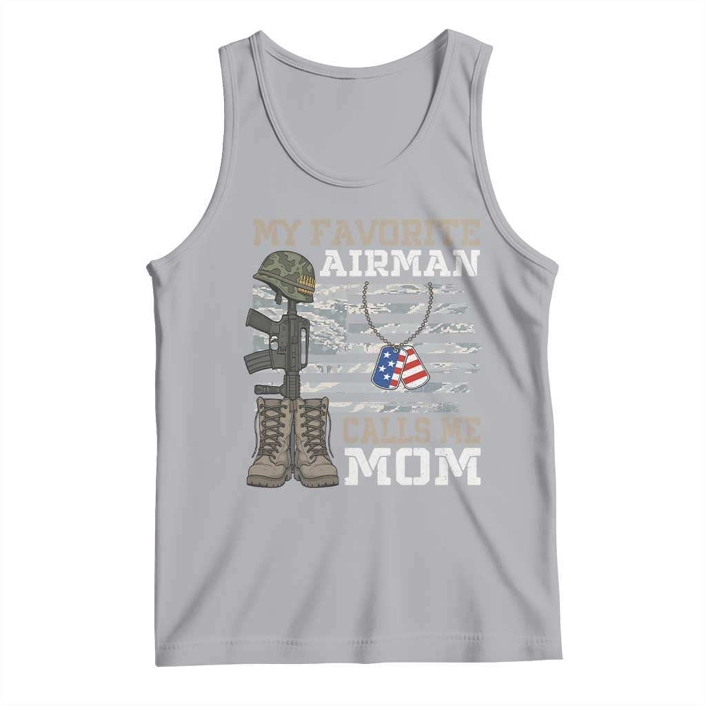 Proud Air Force Mom Tank Top My Favorite Airman Military Family Camo US Flag - Wonder Print Shop