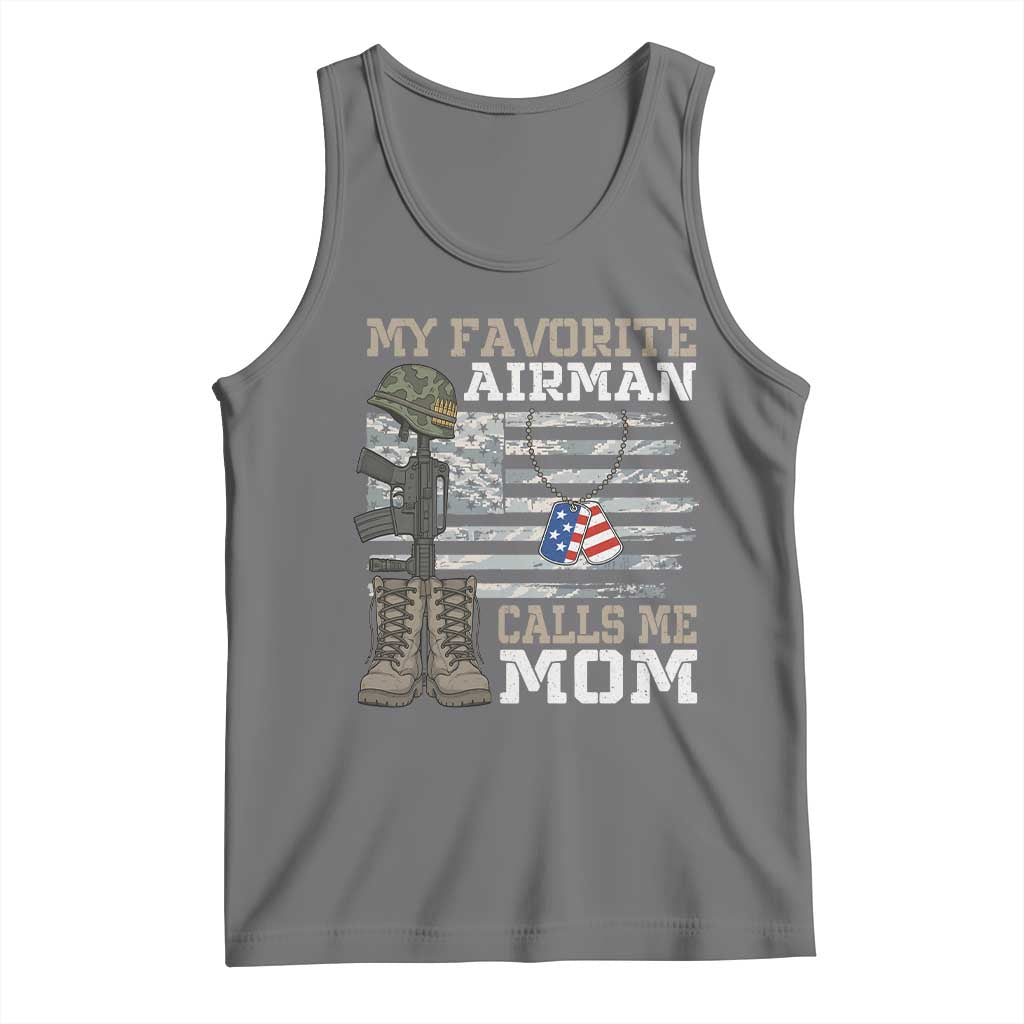 Proud Air Force Mom Tank Top My Favorite Airman Military Family Camo US Flag - Wonder Print Shop