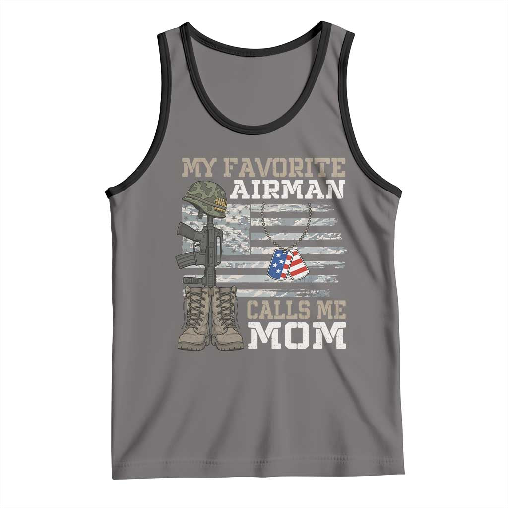 Proud Air Force Mom Tank Top My Favorite Airman Military Family Camo US Flag - Wonder Print Shop