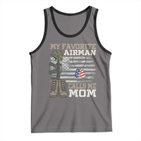 Proud Air Force Mom Tank Top My Favorite Airman Military Family Camo US Flag - Wonder Print Shop