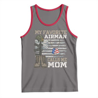 Proud Air Force Mom Tank Top My Favorite Airman Military Family Camo US Flag - Wonder Print Shop