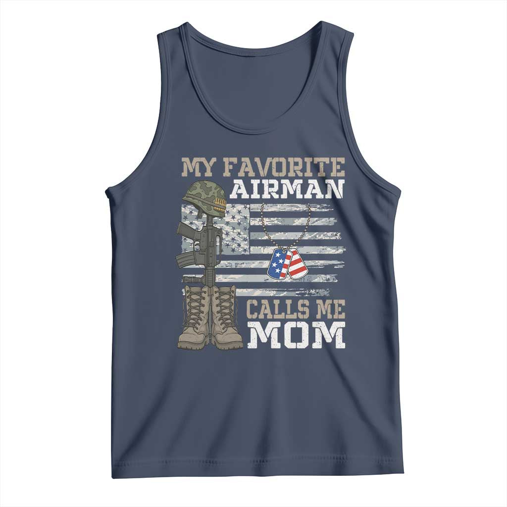 Proud Air Force Mom Tank Top My Favorite Airman Military Family Camo US Flag - Wonder Print Shop