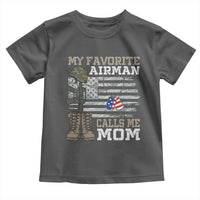 Proud Air Force Mom Toddler T Shirt My Favorite Airman Military Family Camo US Flag - Wonder Print Shop