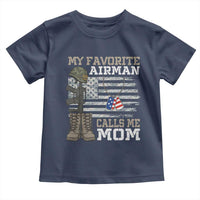 Proud Air Force Mom Toddler T Shirt My Favorite Airman Military Family Camo US Flag - Wonder Print Shop