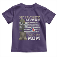 Proud Air Force Mom Toddler T Shirt My Favorite Airman Military Family Camo US Flag - Wonder Print Shop