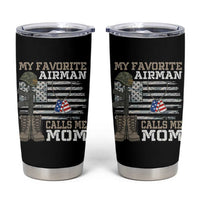 Proud Air Force Mom Tumbler Cup My Favorite Airman Military Family Camo US Flag - Wonder Print Shop