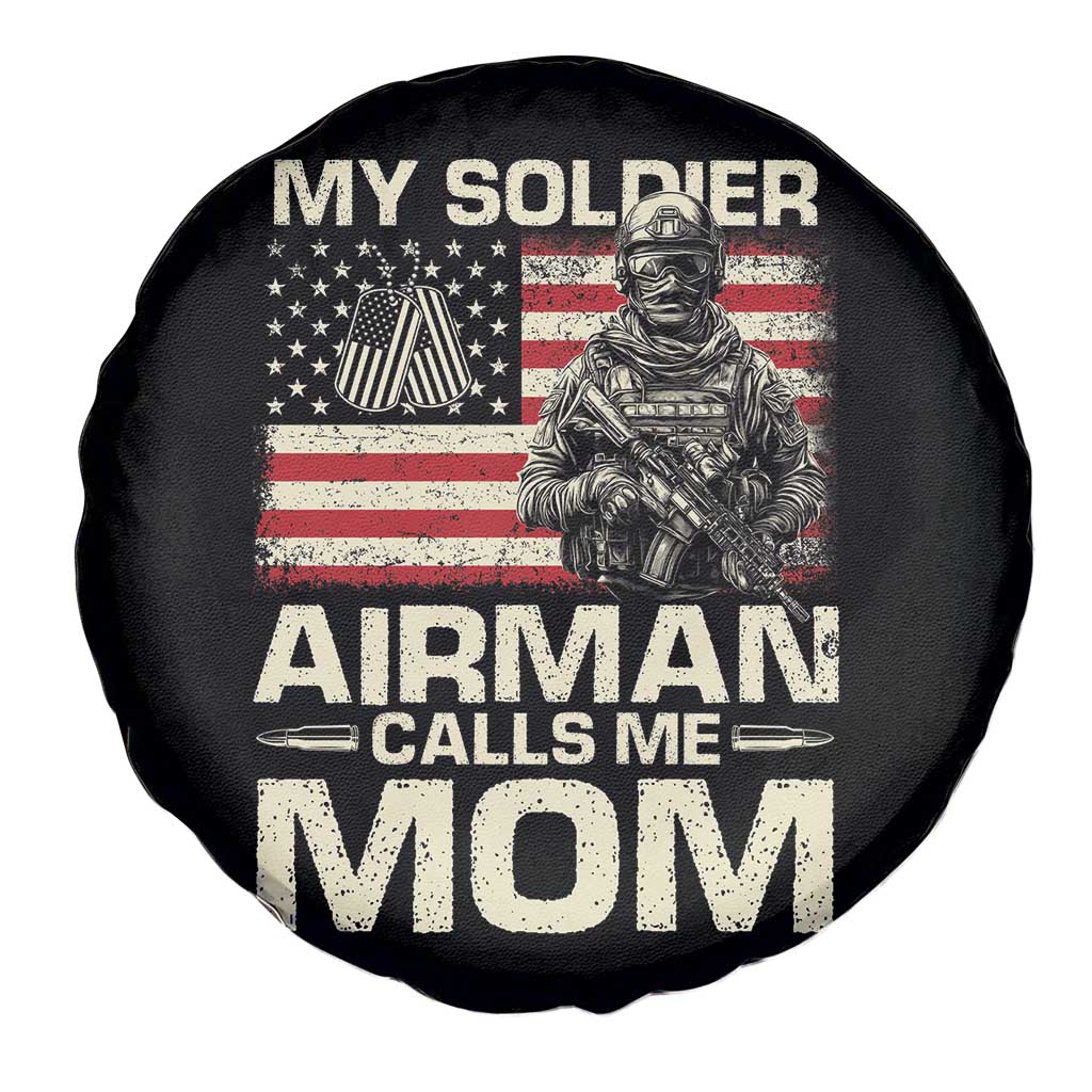 Proud Air Force Mom Spare Tire Cover My Soldier Airman Calls Me Mom US Flag - Wonder Print Shop