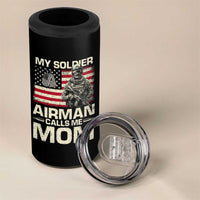 Proud Air Force Mom 4 in 1 Can Cooler Tumbler My Soldier Airman Calls Me Mom US Flag - Wonder Print Shop
