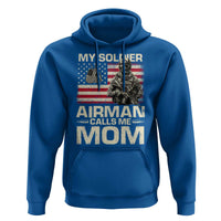 Proud Air Force Mom Hoodie My Soldier Airman Calls Me Mom US Flag - Wonder Print Shop