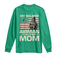 Proud Air Force Mom Long Sleeve Shirt My Soldier Airman Calls Me Mom US Flag - Wonder Print Shop