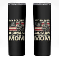 Proud Air Force Mom Skinny Tumbler My Soldier Airman Calls Me Mom US Flag - Wonder Print Shop