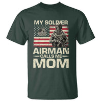 Proud Air Force Mom T Shirt My Soldier Airman Calls Me Mom US Flag - Wonder Print Shop