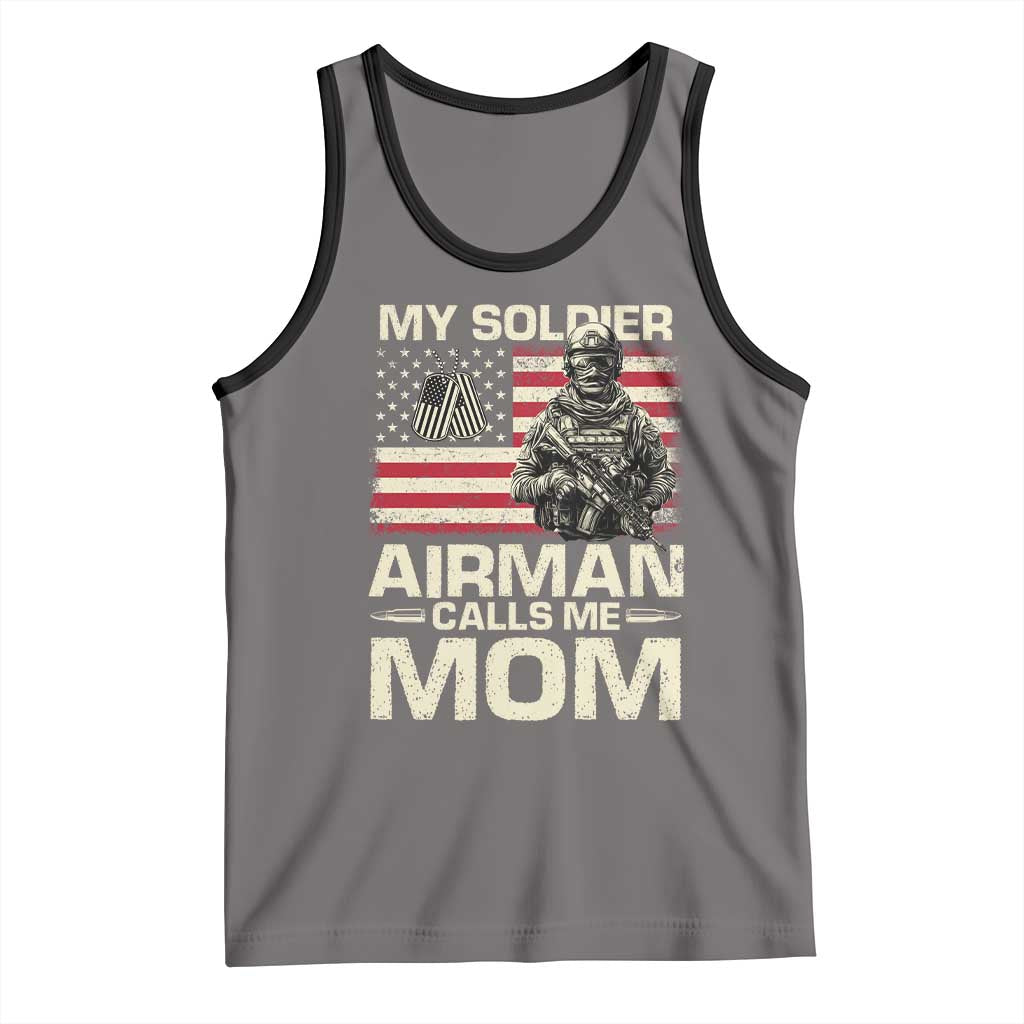 Proud Air Force Mom Tank Top My Soldier Airman Calls Me Mom US Flag - Wonder Print Shop