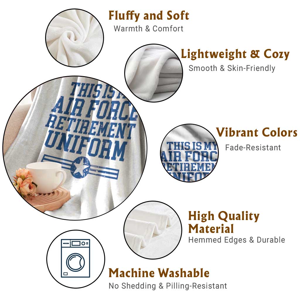 Veteran US Air Force Throw Blanket This Is My Retirement Uniform - Wonder Print Shop