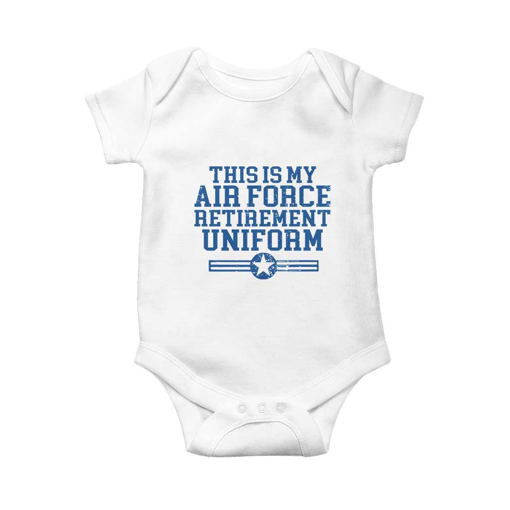 Veteran US Air Force Baby Onesie This Is My Retirement Uniform - Wonder Print Shop