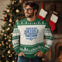 Veteran US Air Force Ugly Christmas Sweater This Is My Retirement Uniform - Wonder Print Shop