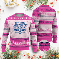 Veteran US Air Force Ugly Christmas Sweater This Is My Retirement Uniform - Wonder Print Shop