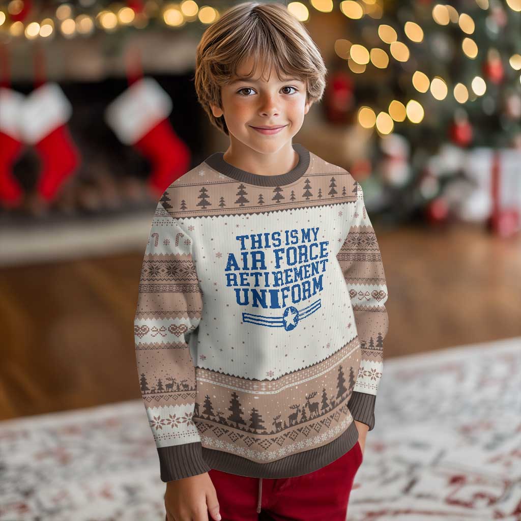 Veteran US Air Force Ugly Christmas Sweater This Is My Retirement Uniform - Wonder Print Shop