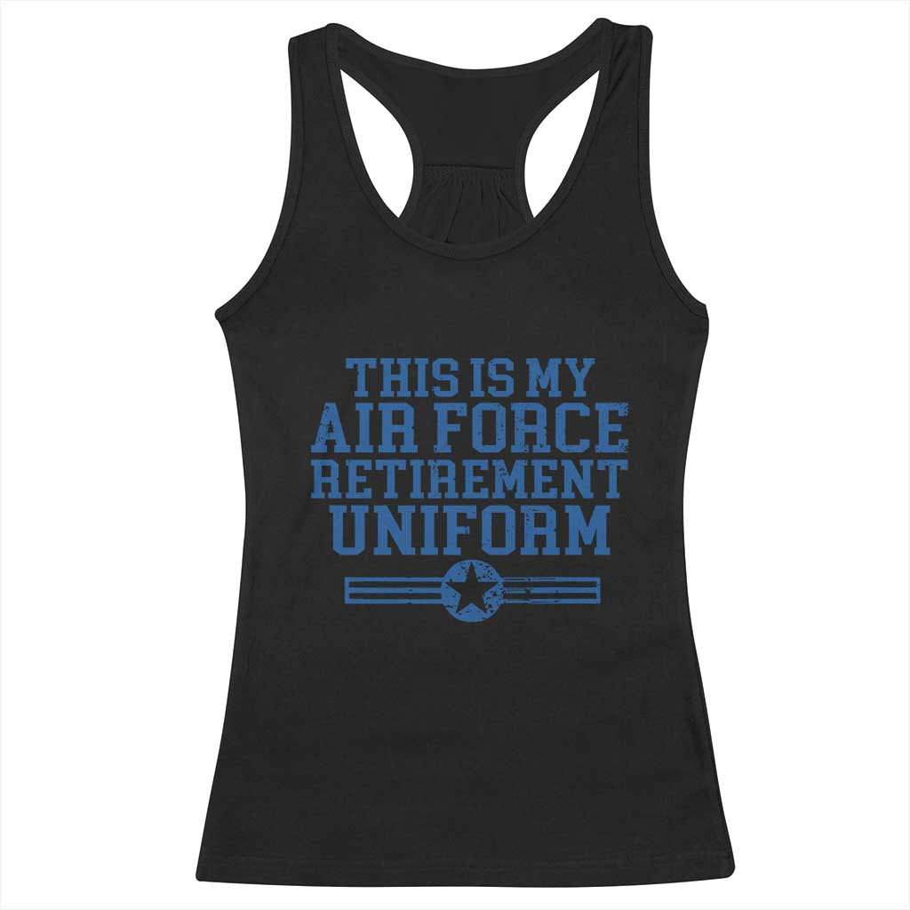 Veteran US Air Force Racerback Tank Top This Is My Retirement Uniform - Wonder Print Shop