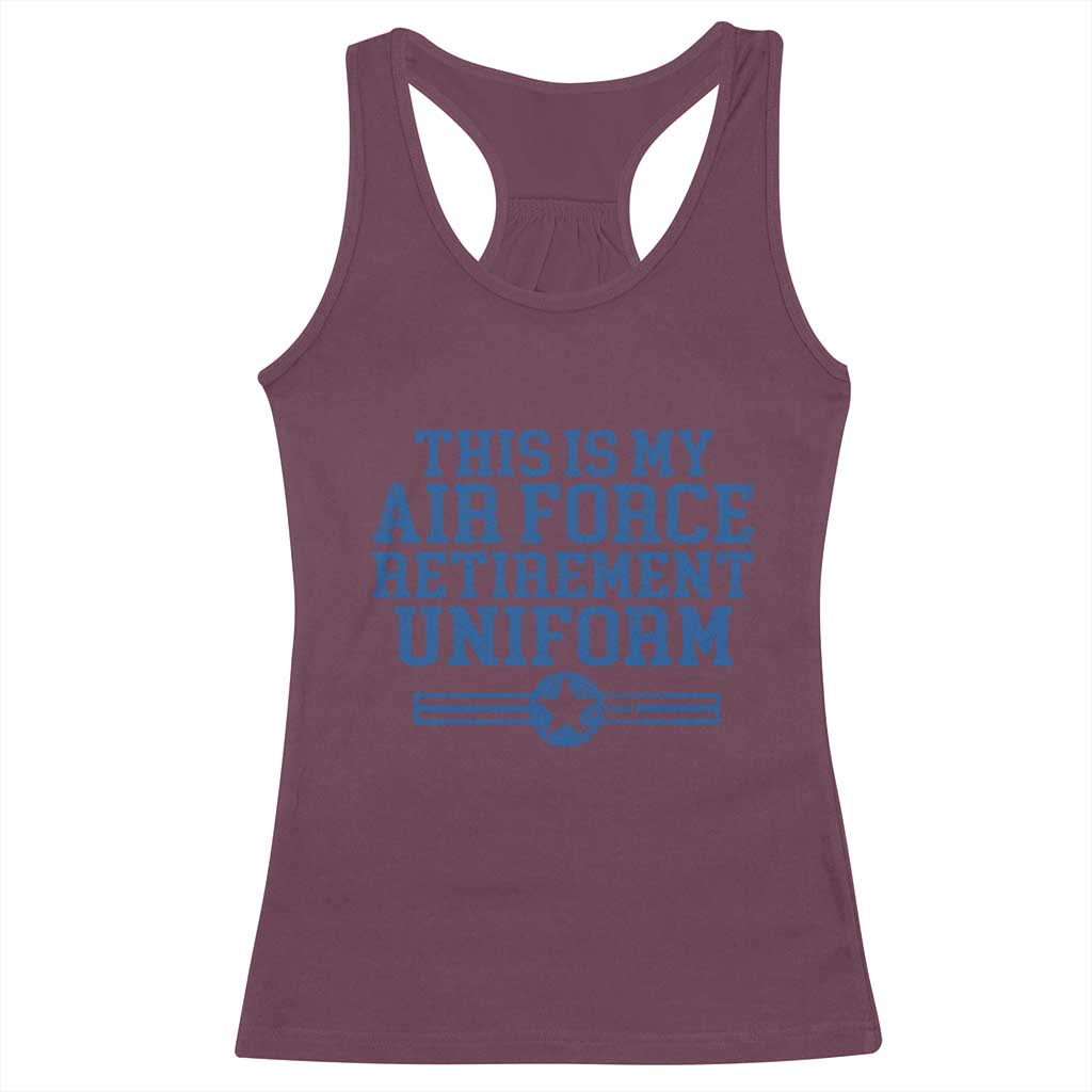 Veteran US Air Force Racerback Tank Top This Is My Retirement Uniform - Wonder Print Shop