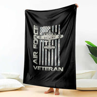 Air Force Veteran Throw Blanket Vintage Camo USA Flag Veterans - Wonder Print Shop
