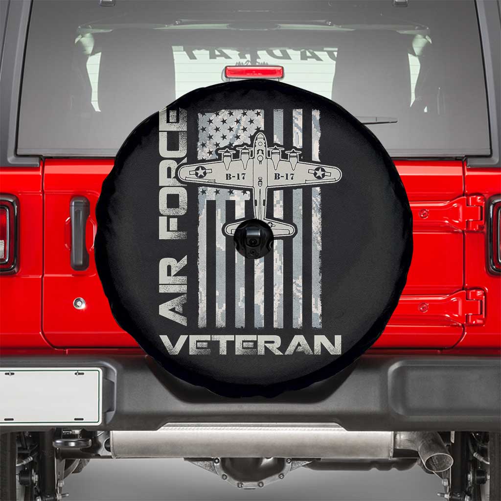 Air Force Veteran Spare Tire Cover Vintage Camo USA Flag Veterans - Wonder Print Shop
