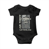 Air Force Veteran Baby Onesie Vintage Camo USA Flag Veterans - Wonder Print Shop