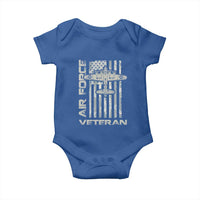 Air Force Veteran Baby Onesie Vintage Camo USA Flag Veterans - Wonder Print Shop