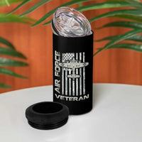 Air Force Veteran 4 in 1 Can Cooler Tumbler Vintage Camo USA Flag Veterans - Wonder Print Shop