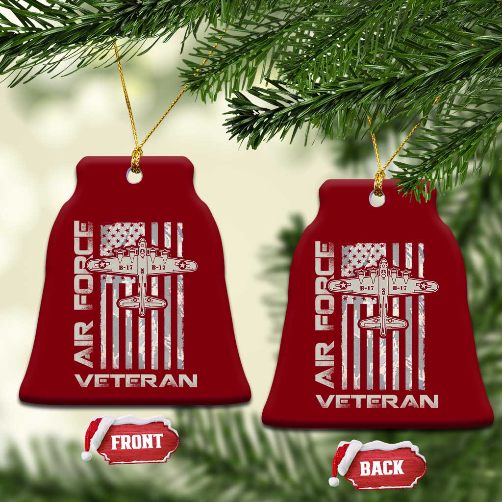 Air Force Veteran Ceramic Ornament Vintage Camo USA Flag Veterans - Wonder Print Shop
